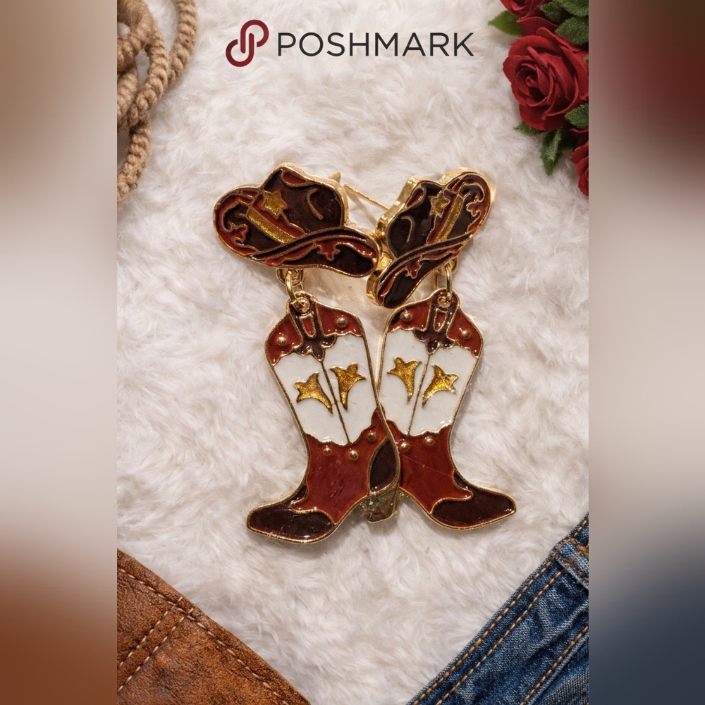 ✨ Western Cowboy Boot & Hat Dangle Earrings ✨